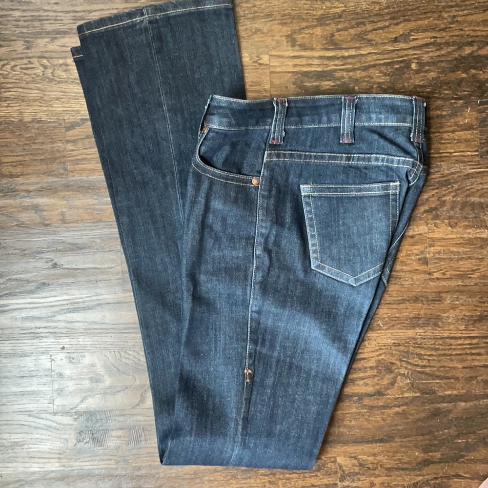 Cowgirl Tuff Women's Dark Wash Boot Cut Jeans - Black/Dark Indigo - Picture 11 of 13
